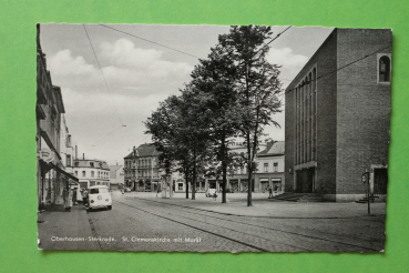 Ansichtskarte AK Oberhausen Sterkrade 1950er Jahre VW Bulli Markt Geschäfte Straße Architektur Ortsansicht NRW